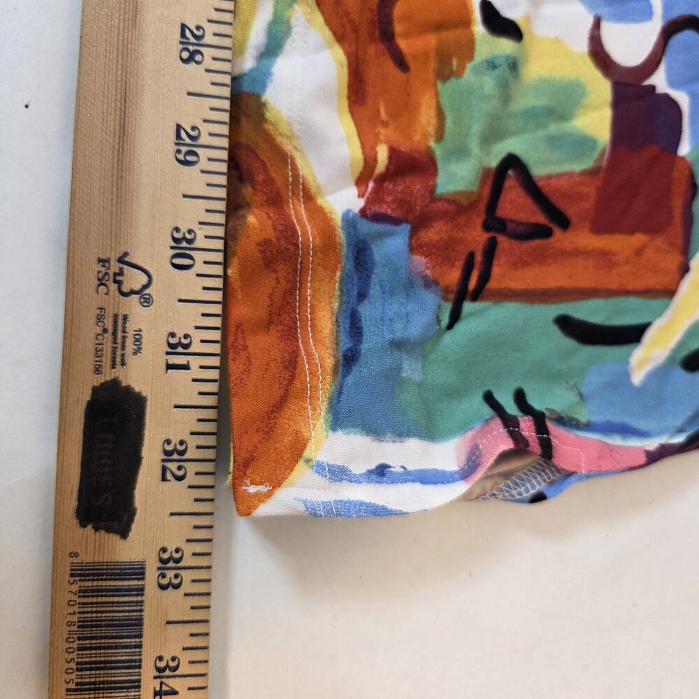 Ali Miles Womens 3X Multicolor Paint Stroke Tunic Top Drawstring Sleeve Artsy V - Picture 12 of 15